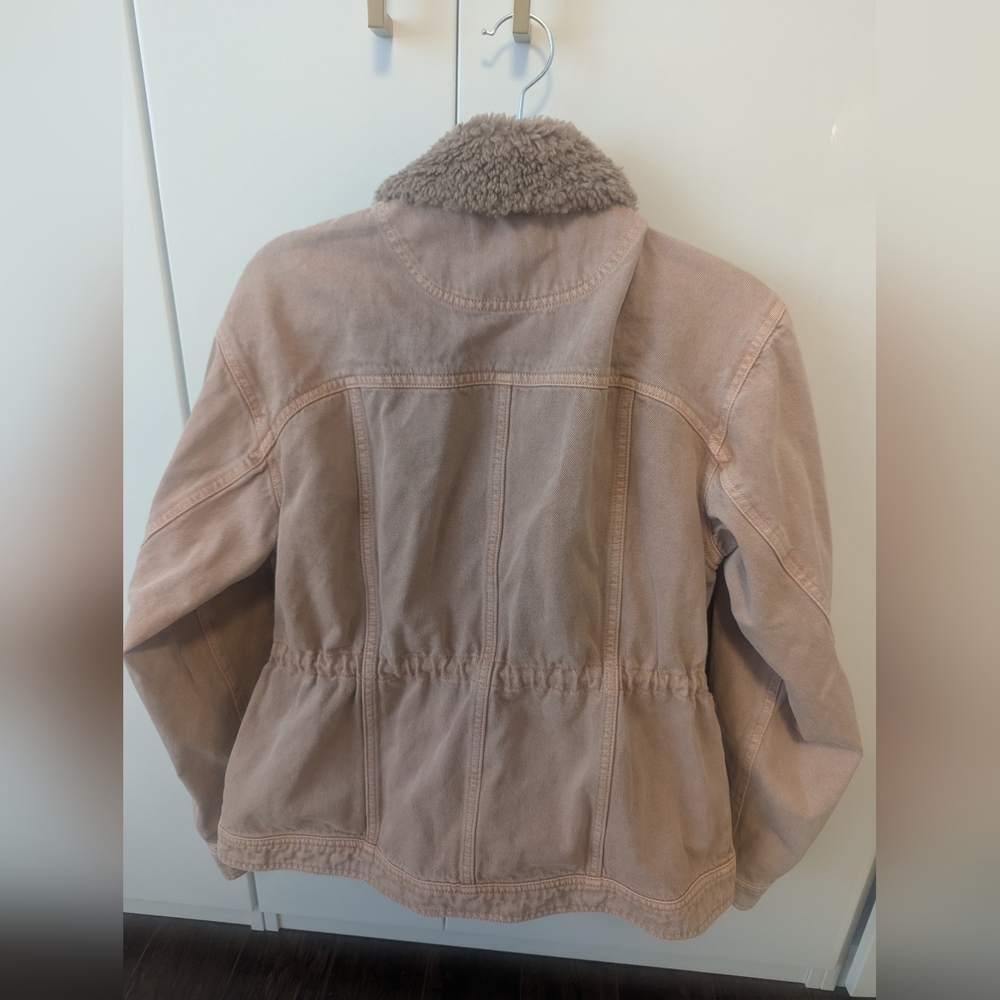 NWT Dear John Peach Denim Jacket & Sherpa Lining - Picture 8 of 8